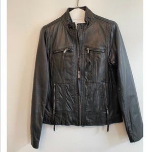 Michael Kors Leather Jacket - Black - Medium